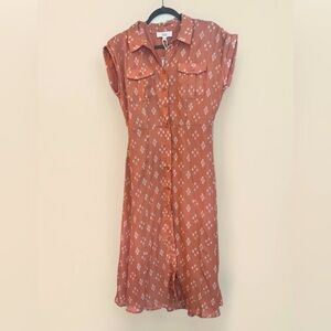 Lucky Brand Sleeveless Button Down Midi Dress